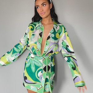 BLOGGER'S FAVE! Zara Print Mini Skirt Green NWT